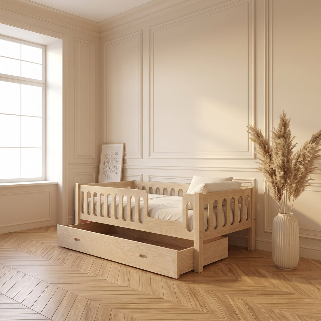 Lit enfant TAO avec tiroir 90x190 cm en bois massif FSC