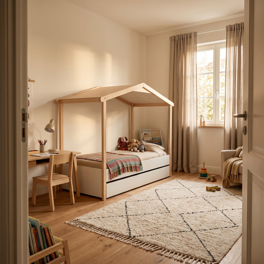 Lit Cabane NOE 90x190 + Tiroirs + Sommier Inclus