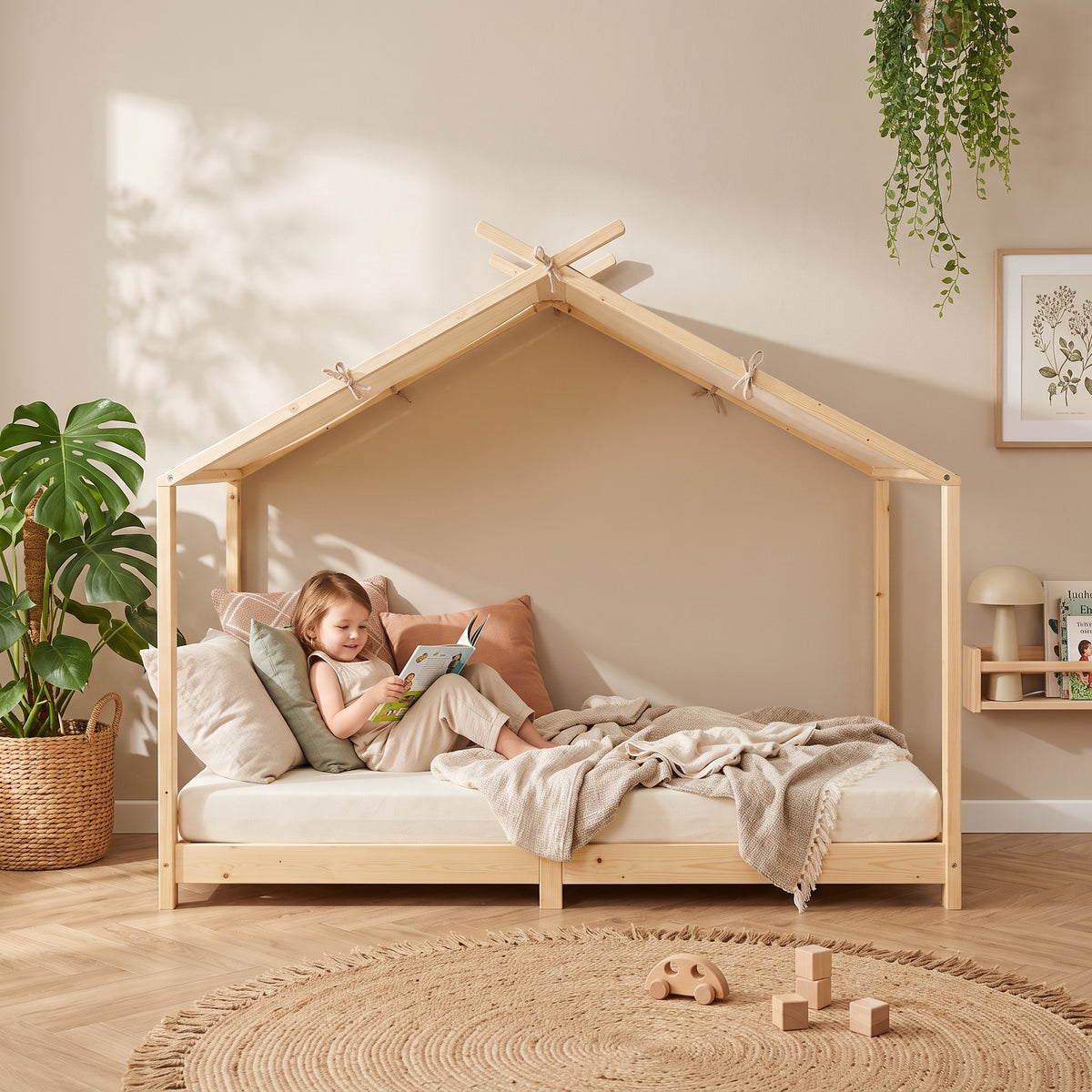Lit Cabane MOANA 90x200 - Toit en Toile