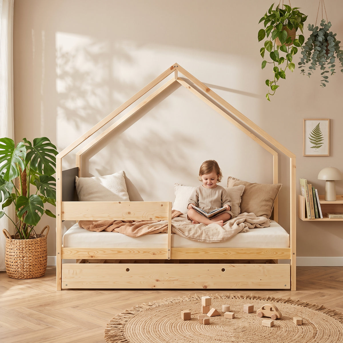 Lit Cabane AXEL 90x200 - avec Lit d'Appoint