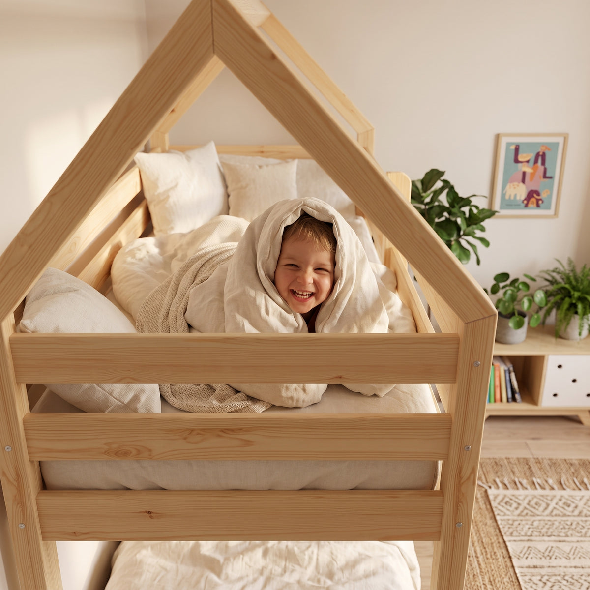 Lit superposé cabane ALPY – Pin massif avec échelle