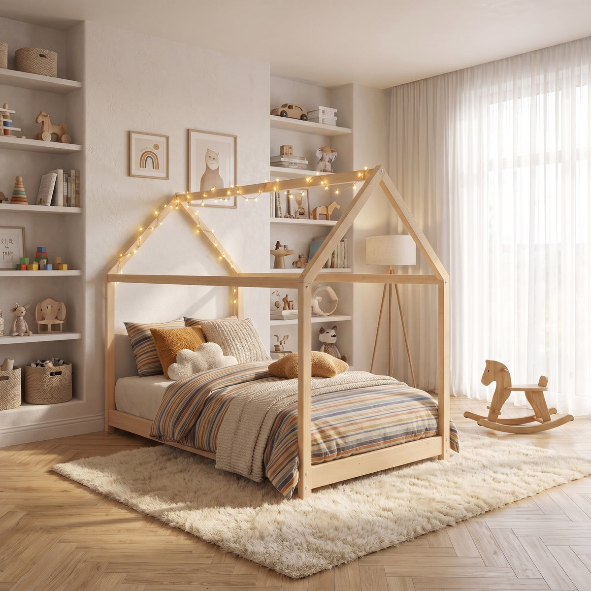 Pack Lit Cabane Panda — Lit + Matelas + Sommier