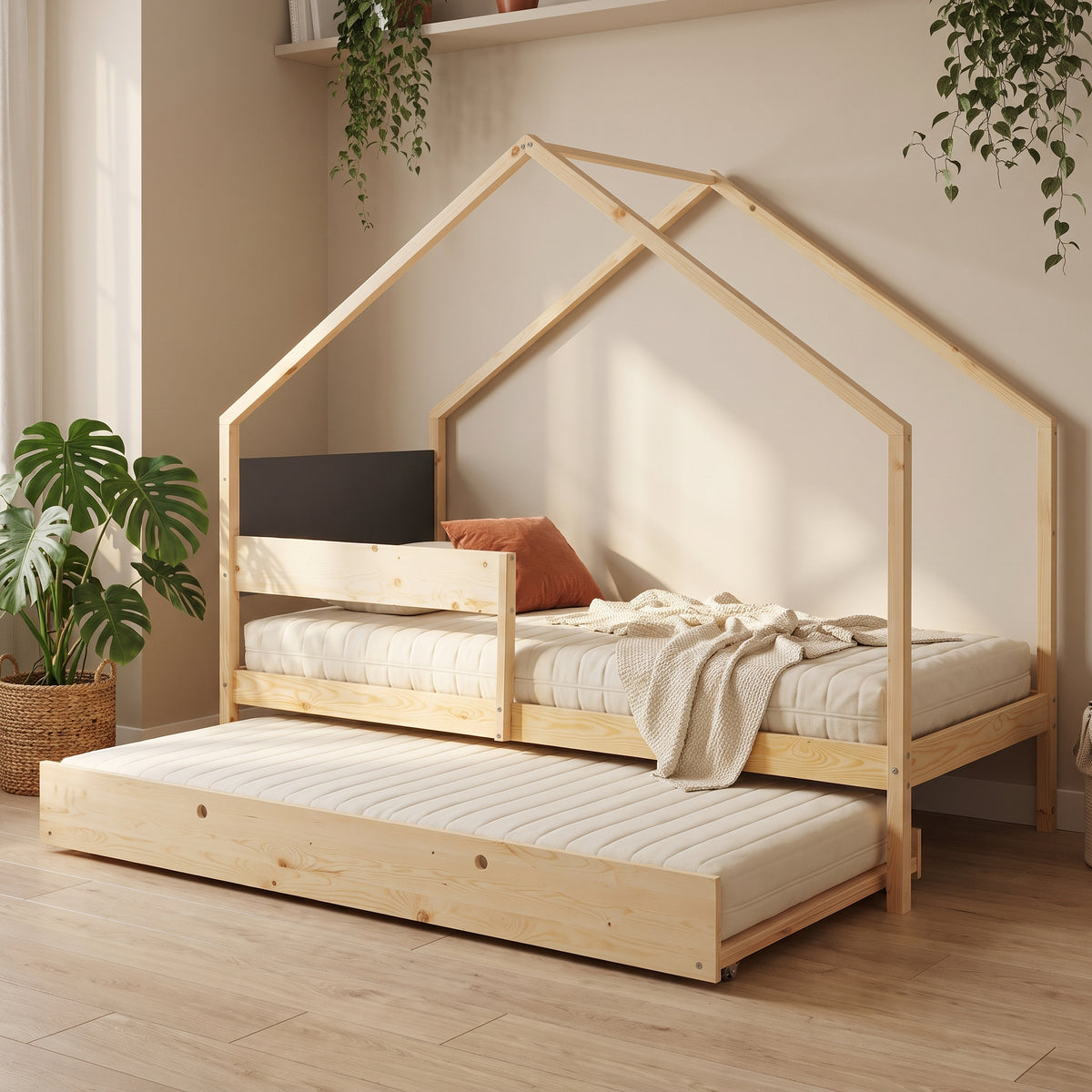 Lit Cabane AXEL 90x200 - avec Lit d'Appoint