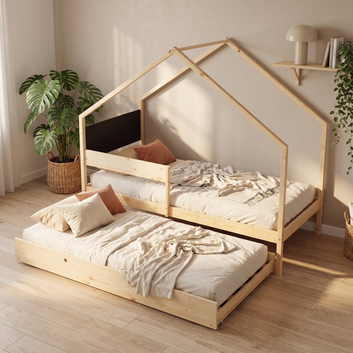 Lit Cabane AXEL 90x200 - avec Lit d'Appoint