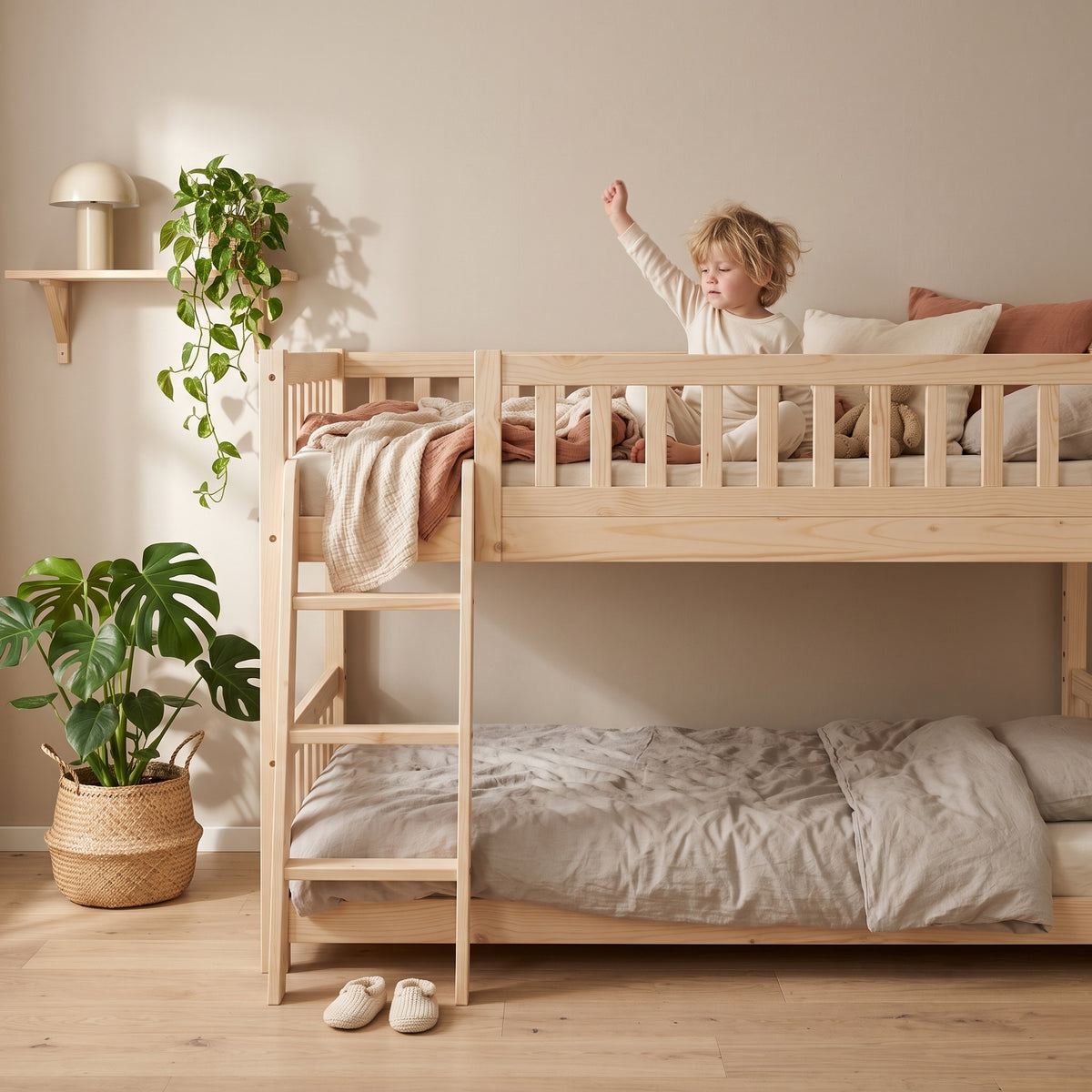 Lit superposé enfant MAX – Pin massif naturel, évolutif