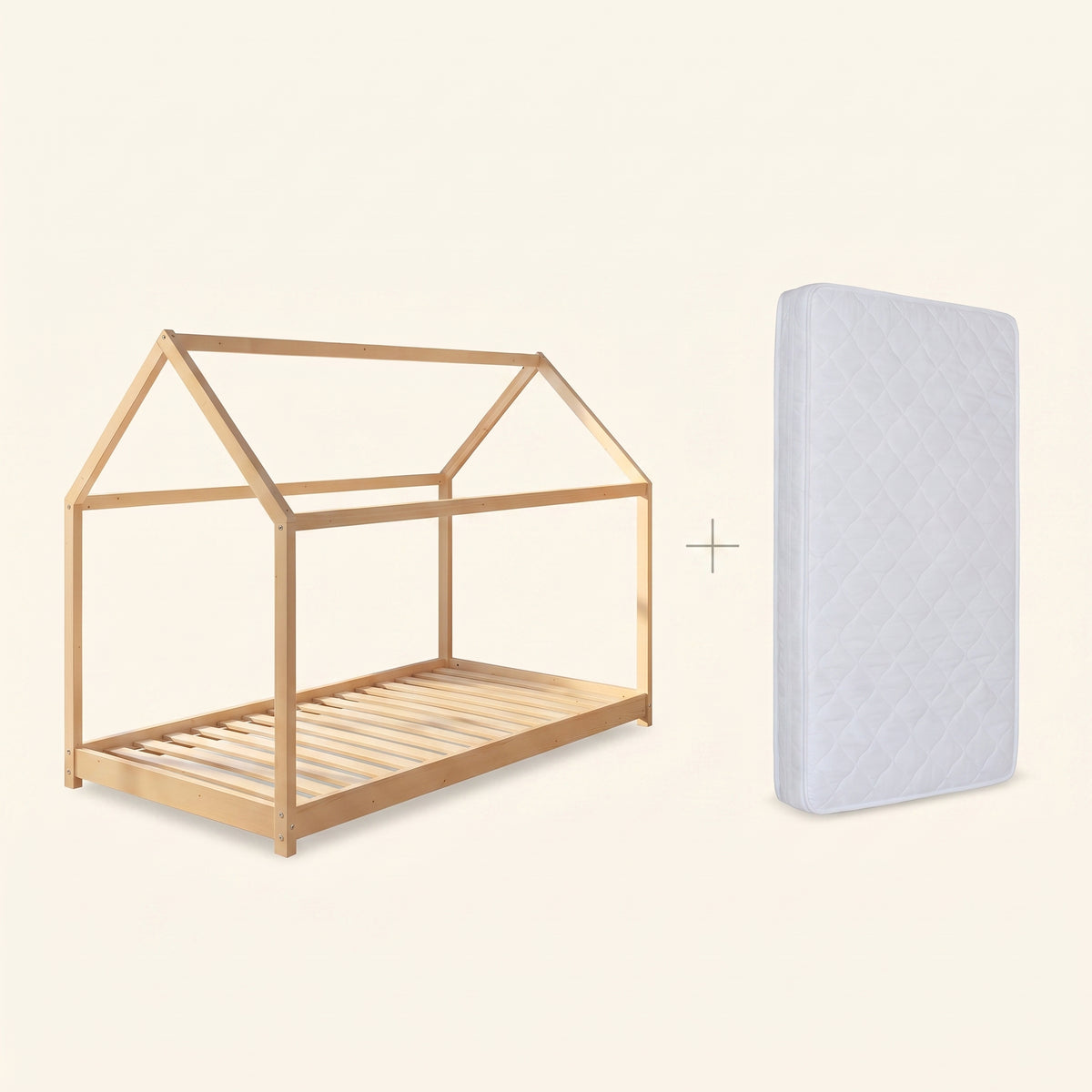 Pack Lit Cabane Panda — Lit + Matelas + Sommier