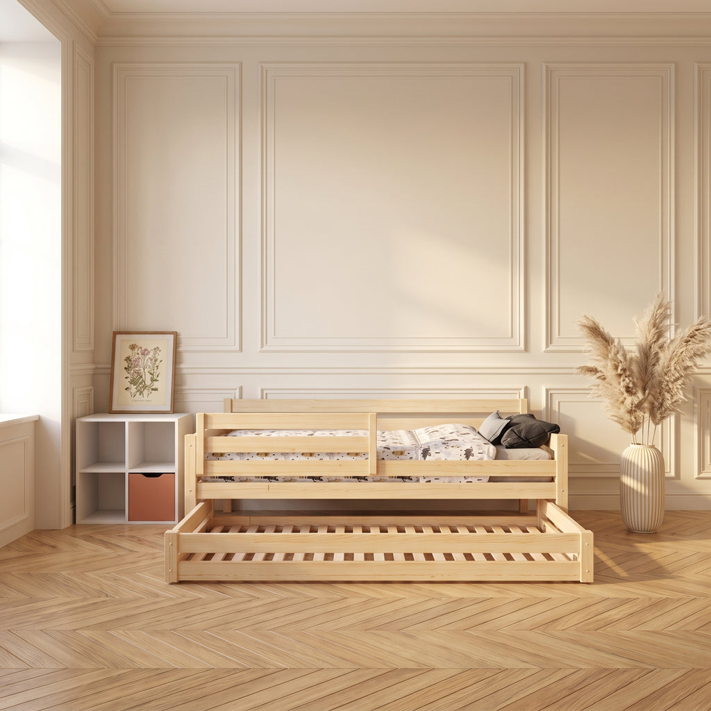 Lit gigogne enfant LENI 90x190 cm en bois massif certifié FSC