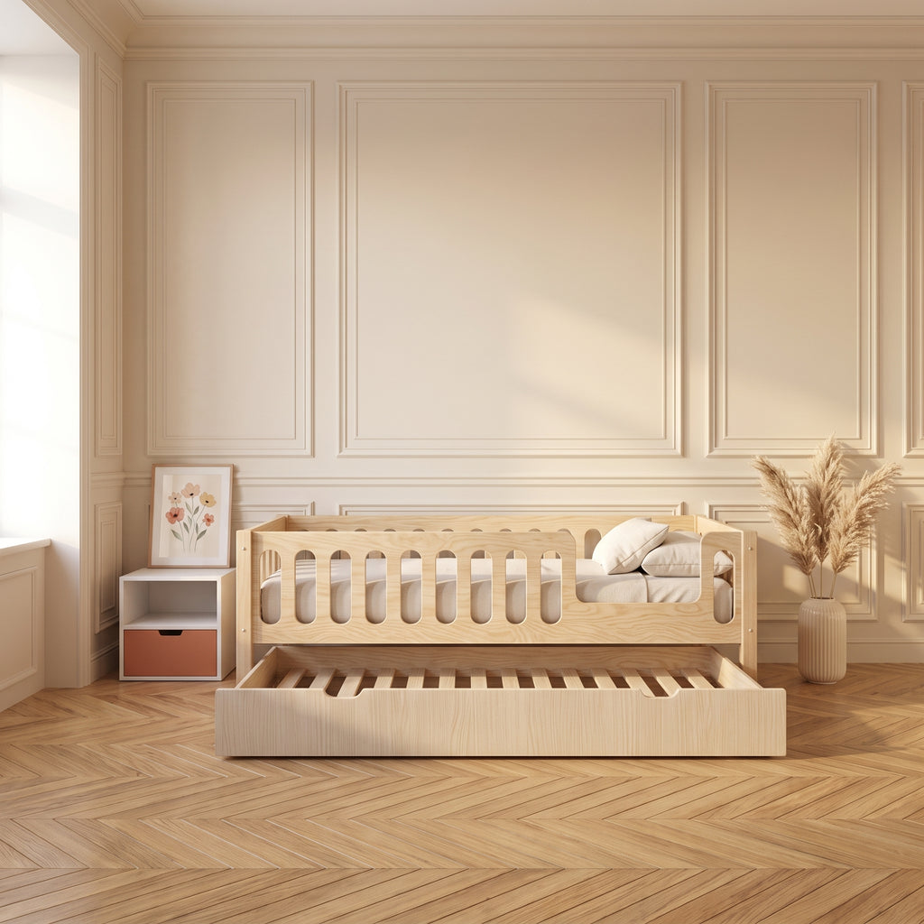 Lit gigogne enfant TAO 90x190 cm, deux couchages en bois massif