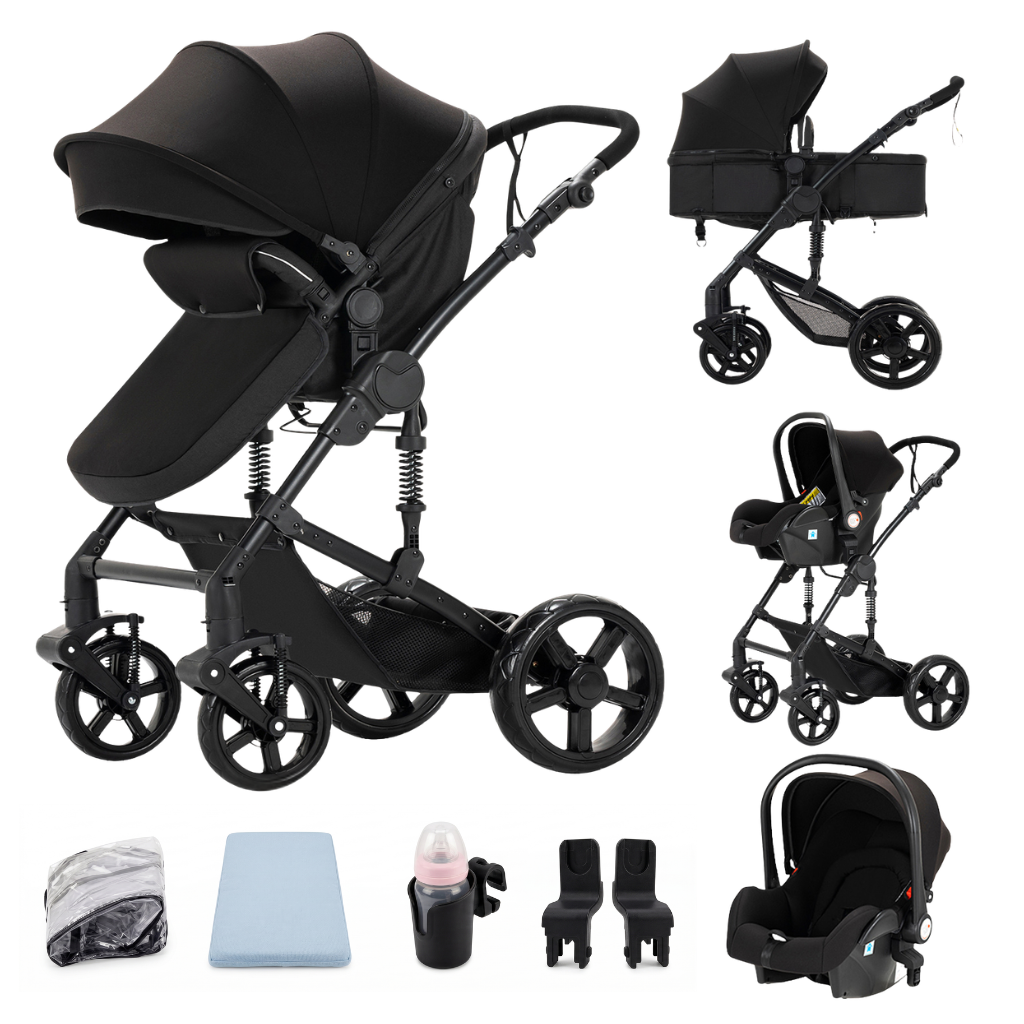 Poussette Trio 3 en 1 Monoora Condor - Pack Complet (Cosse & Nacelle) - Suspensions Tout-Terrain & Confort XL