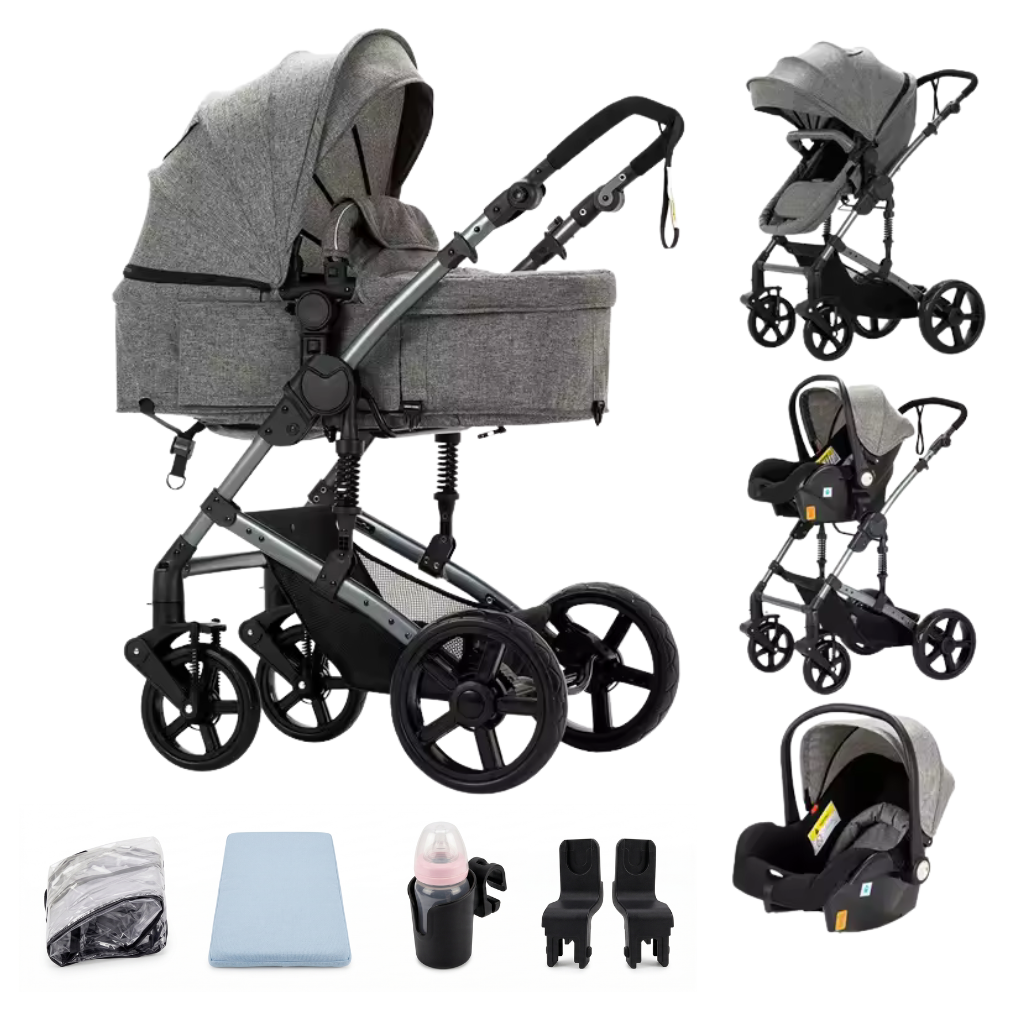 Poussette Trio 3 en 1 Monoora Condor - Pack Complet (Cosse & Nacelle) - Suspensions Tout-Terrain & Confort XL