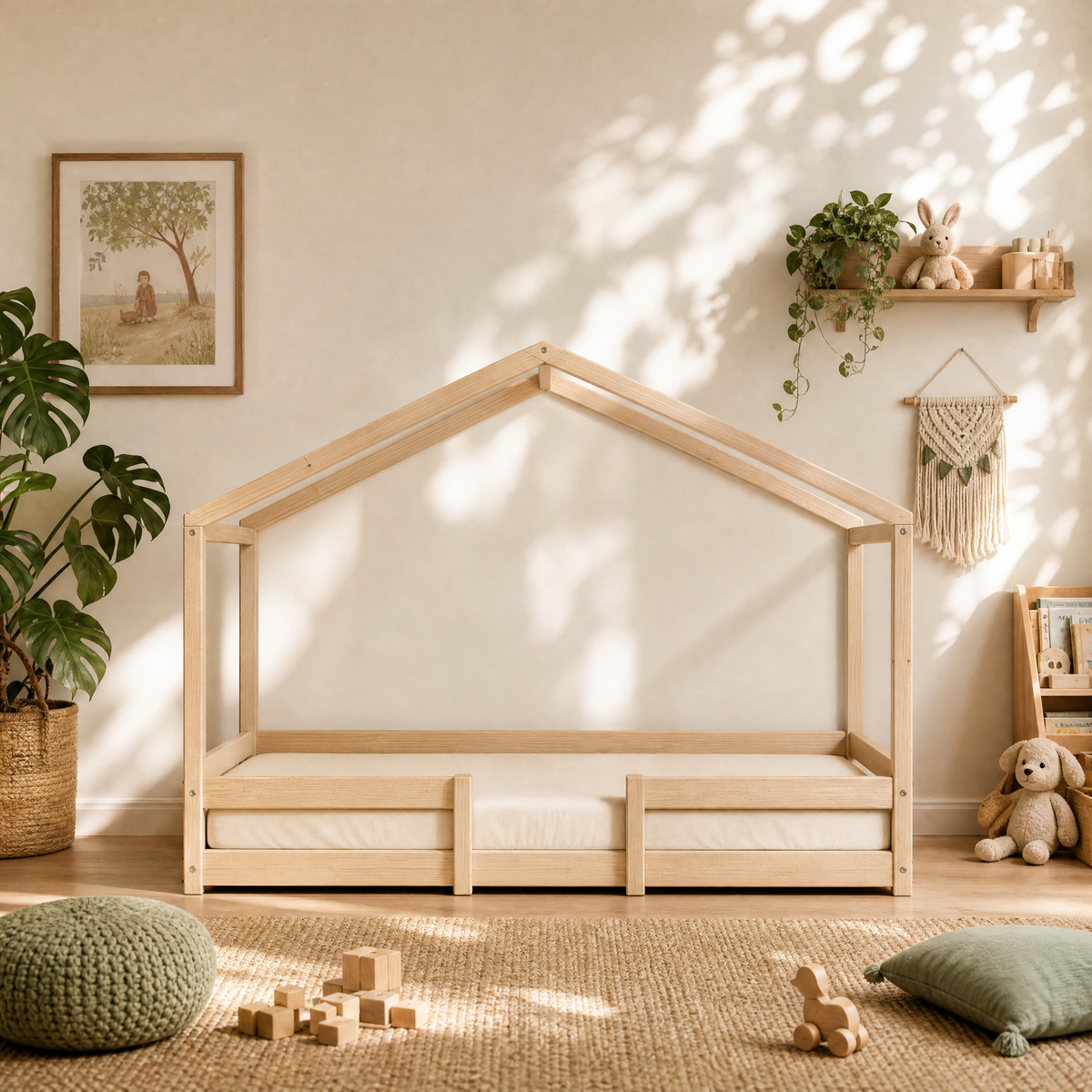 Lit Cabane INDIANA 90x190 + Sommier Inclus