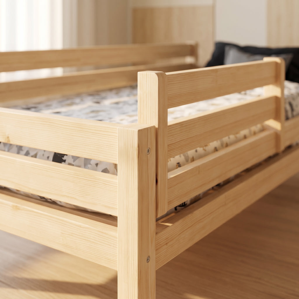 Lit enfant Montessori LENI avec tiroir – Barrière amovible et bois massif