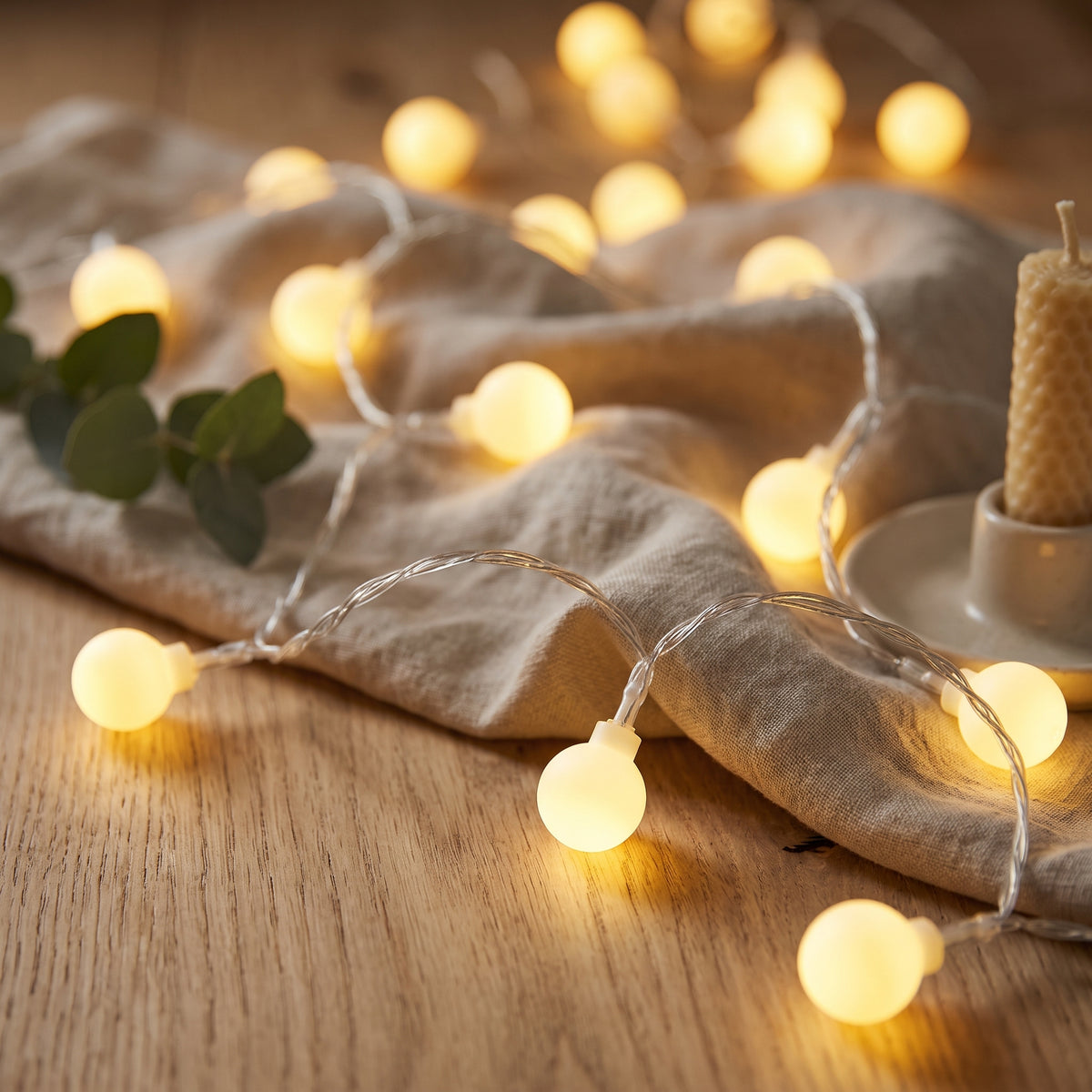 Guirlande Lumineuse PEPITE - Boules LED Blanc Chaud
