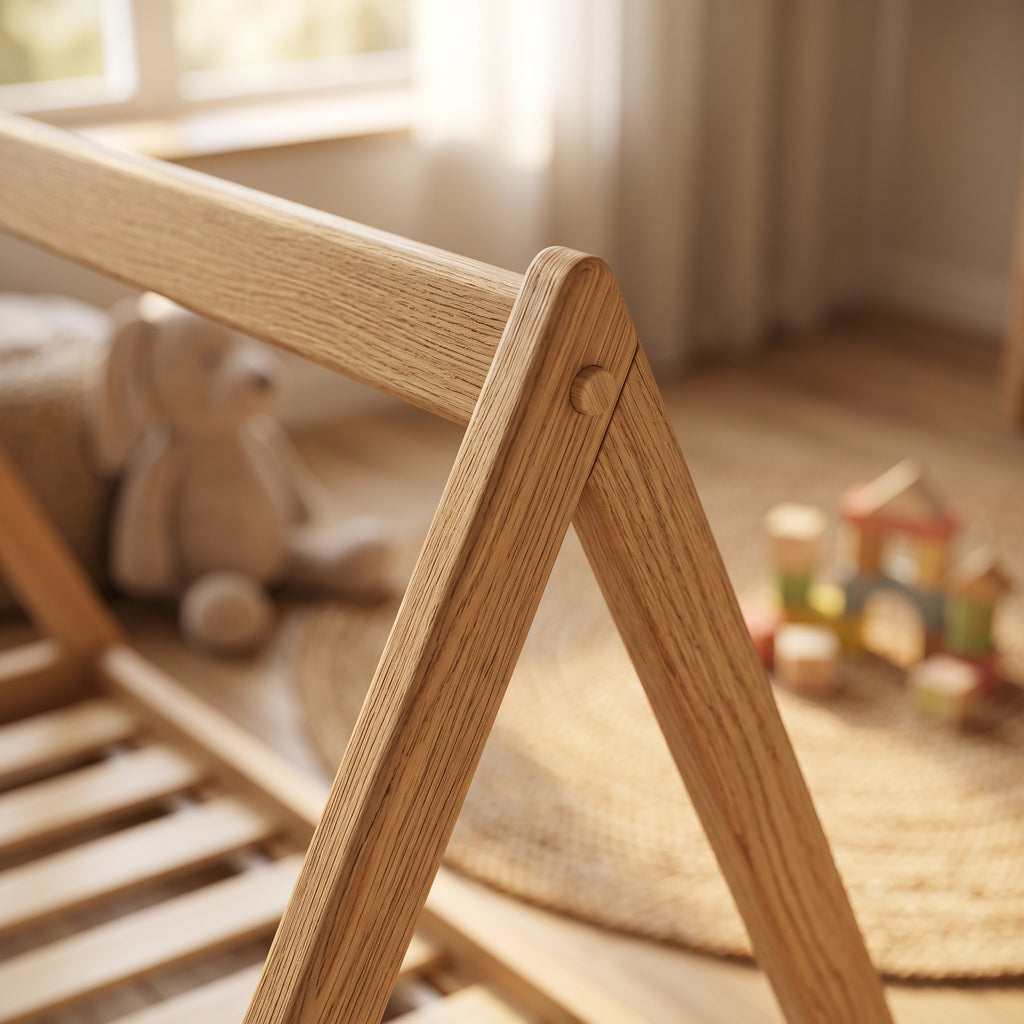 Lit Cabane APACHE 90x190 - Bois Brut Naturel + Sommier Inclus
