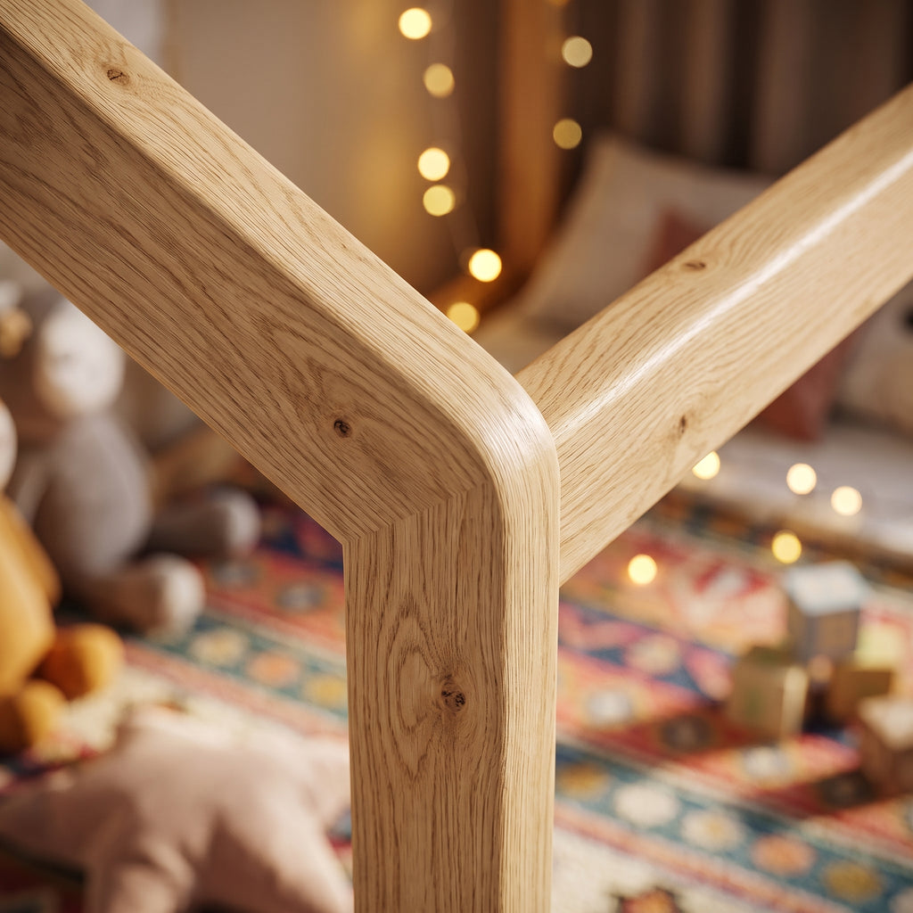 Lit Cabane KOALA 90x190 - Bois Clair Naturel + Tiroir + Sommier Inclus