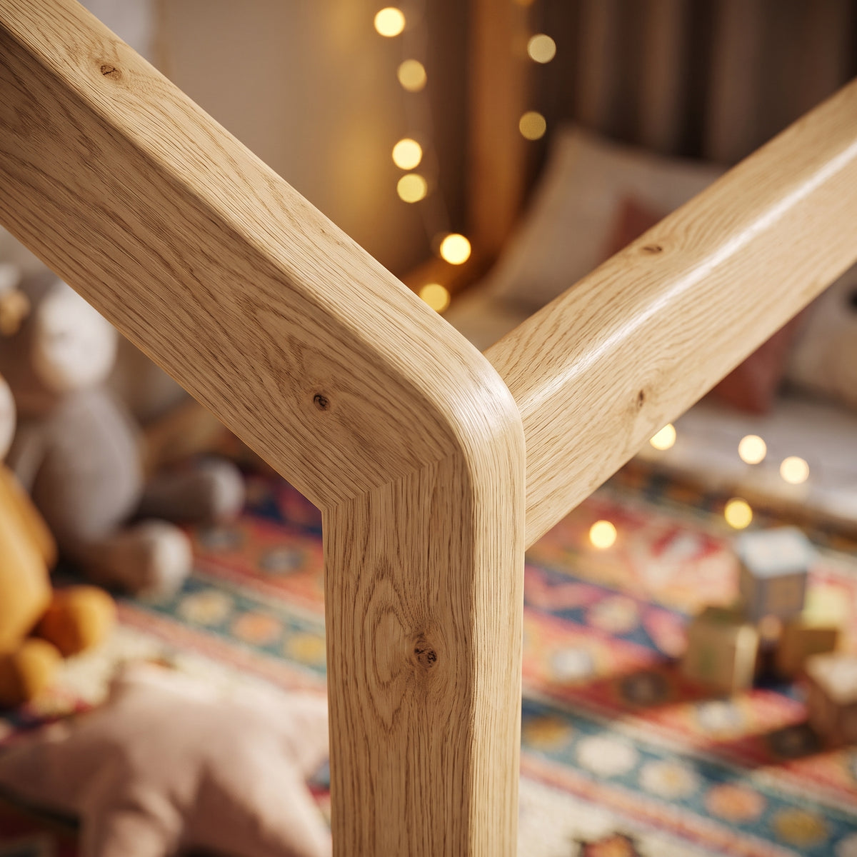 Lit Cabane KOALA 90x190 - Bois Clair Naturel + Tiroir + Sommier Inclus