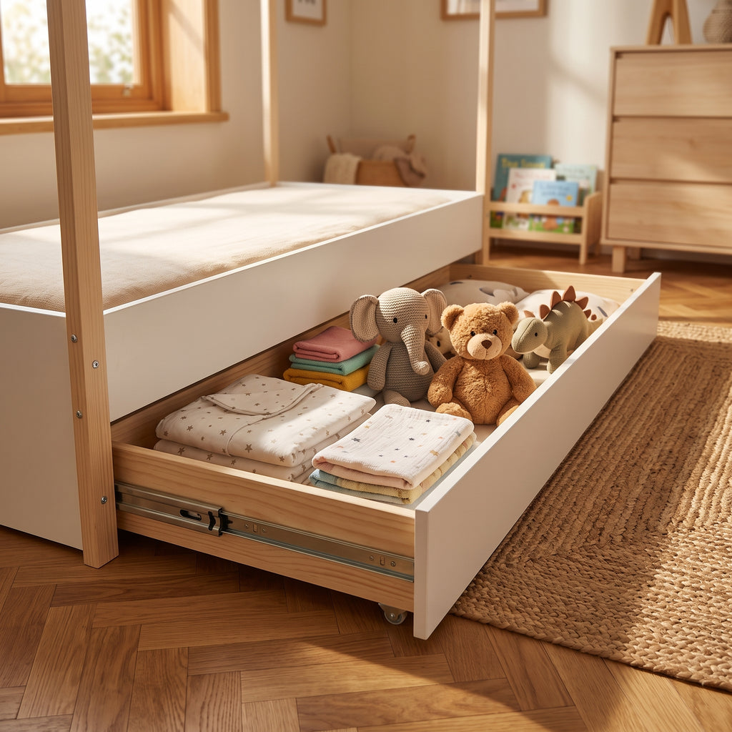 Lit Cabane NOE 90x190 + Tiroirs + Sommier Inclus