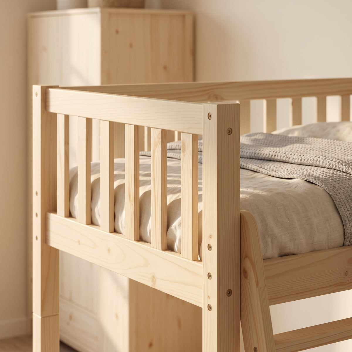 Lit superposé enfant MAX – Pin massif naturel, évolutif