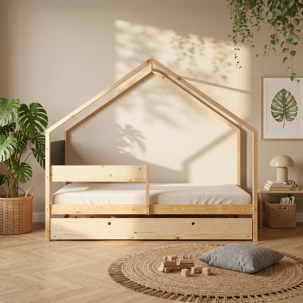 Lit Cabane AXEL 90x200 - avec Lit d'Appoint