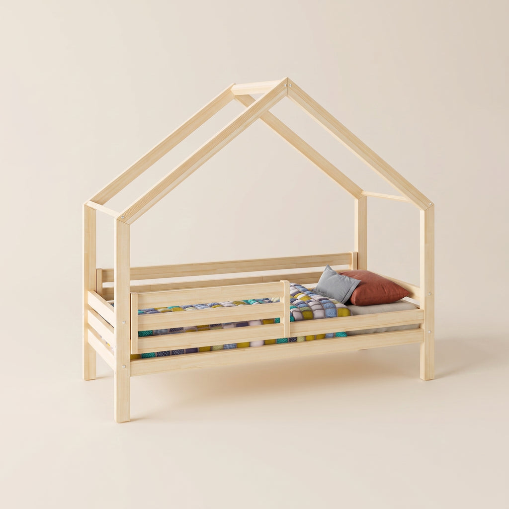 Lit cabane enfant ZOE avec lit gigogne – Bois massif