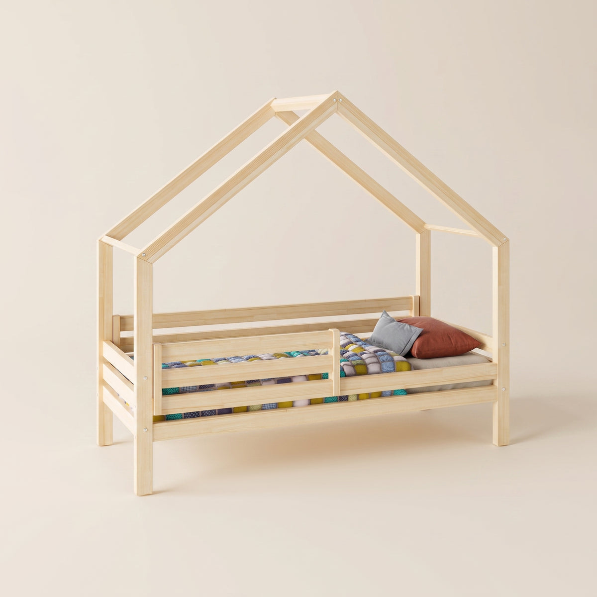 Lit cabane enfant ZOE avec lit gigogne – Bois massif