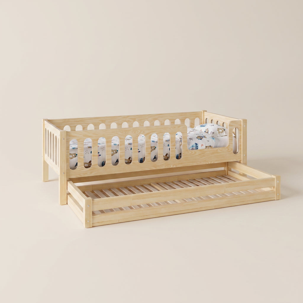 Lit gigogne enfant Montessori TAO – 2 couchages, bois massif