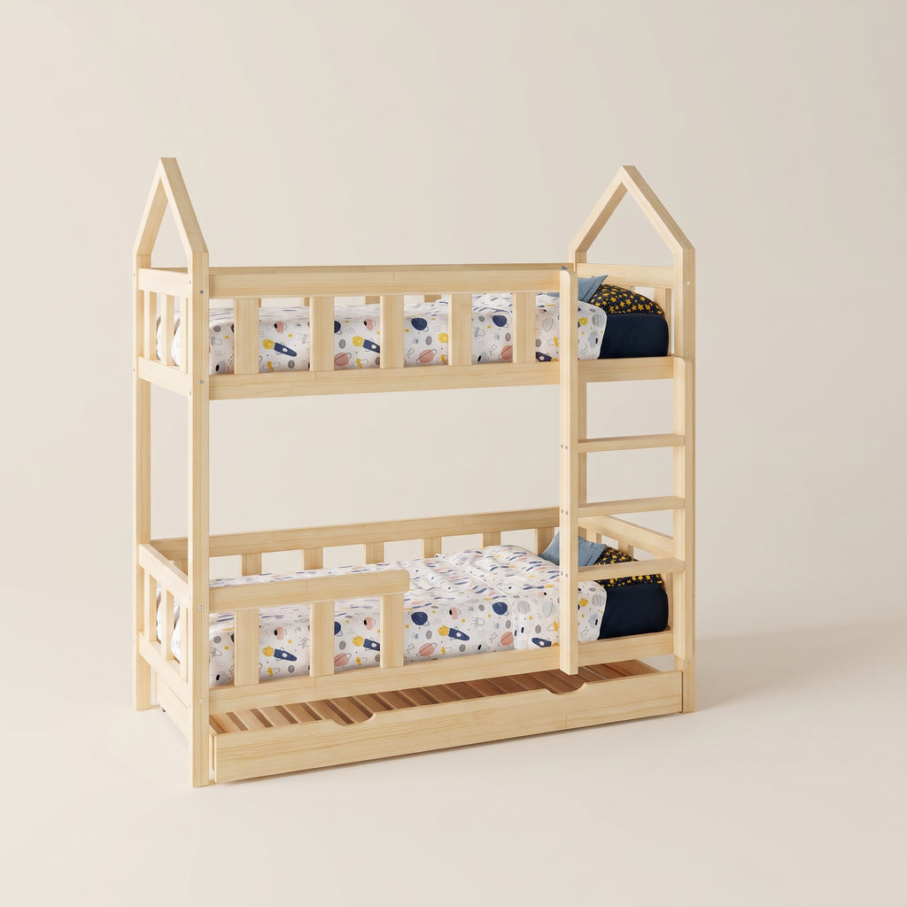Lit superposé cabane NILO – Barrières à barreaux
