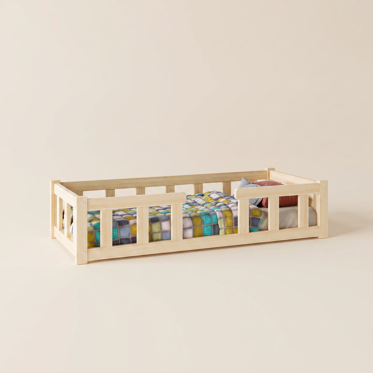 Lit enfant Montessori MALO 90x190 cm en bois massif naturel