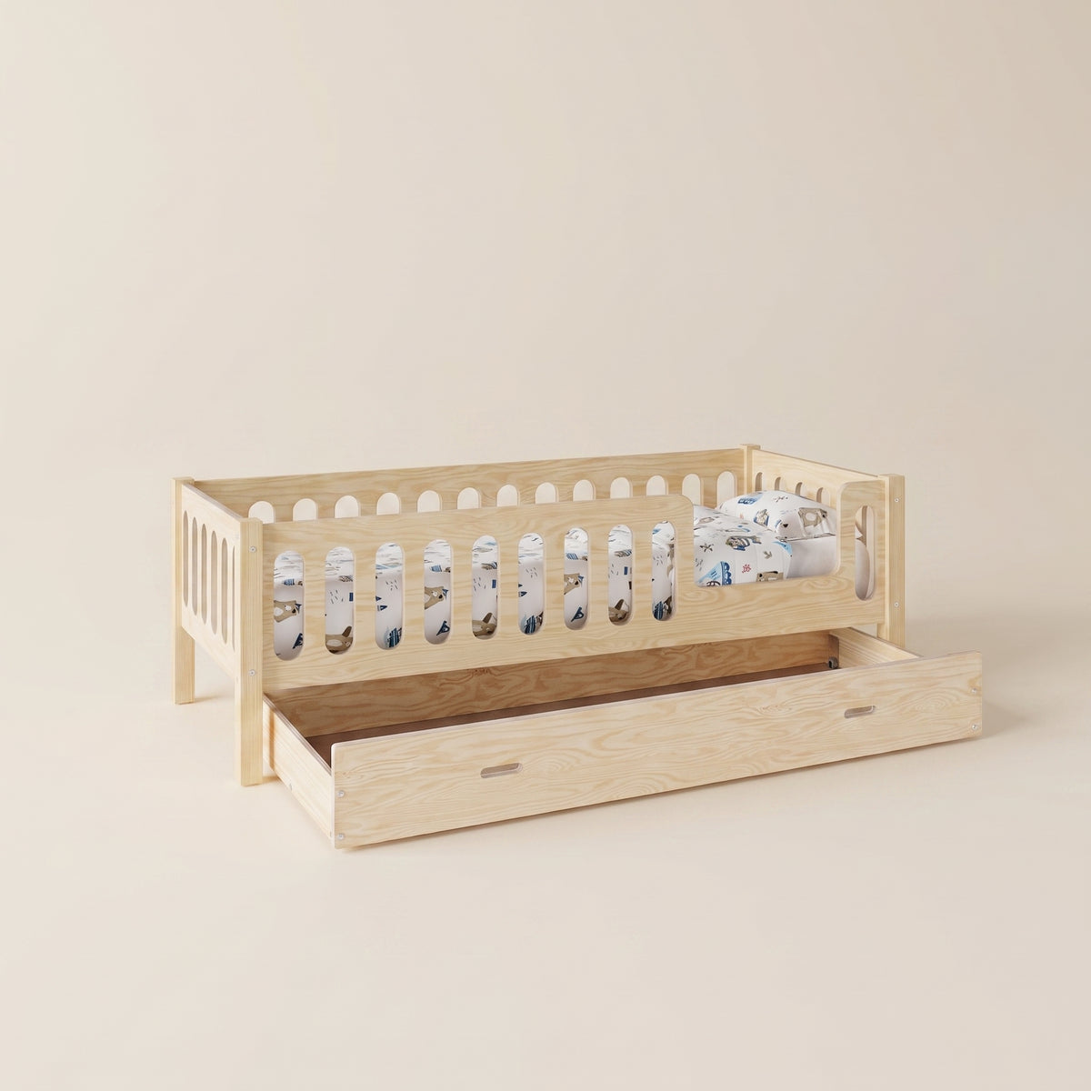 Lit enfant Montessori TAO avec tiroir de rangement – Bois massif