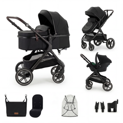 Poussette Trio 3 en 1 Monoora Manta - Pack Complet avec Nacelle & Cosse - Tout Terrain & Légère (9,5kg)