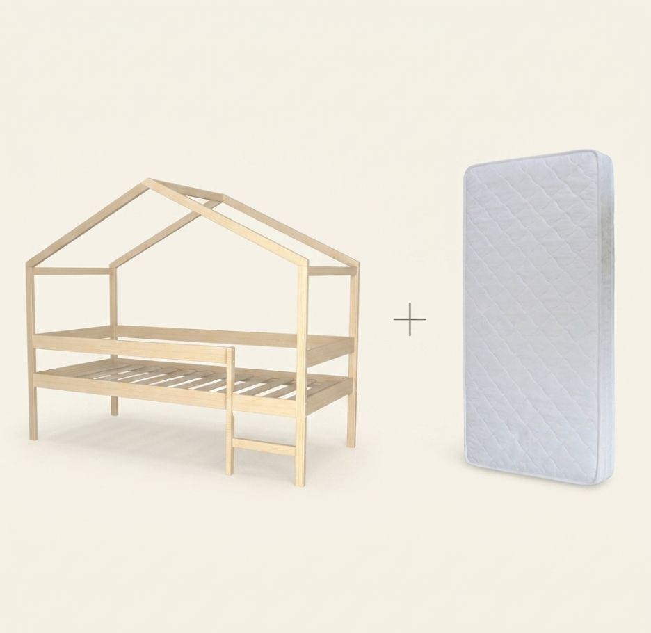 Pack Lit Cabane Piloti — Lit + Matelas + Sommier
