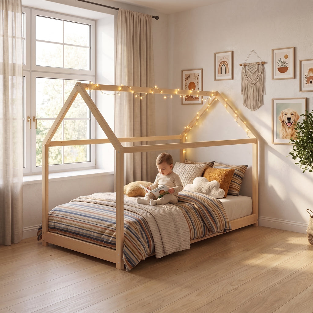 Pack Lit Cabane Panda — Lit + Matelas + Sommier