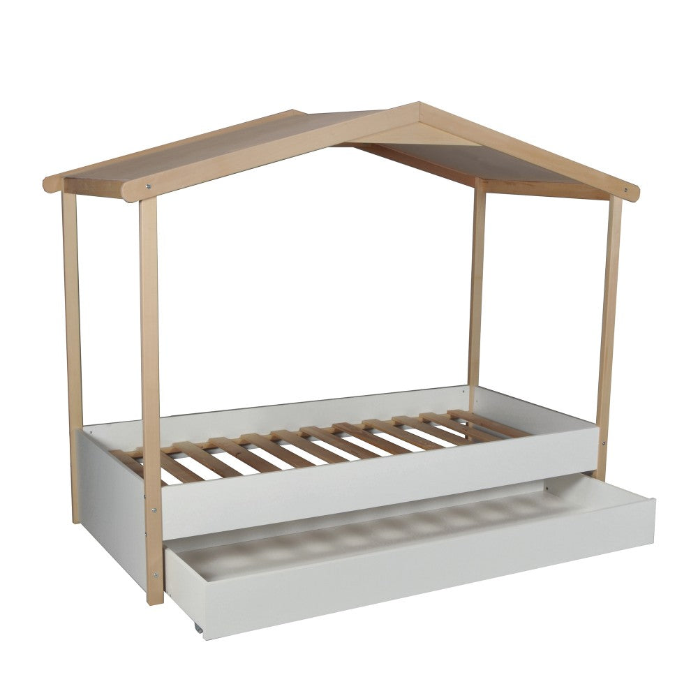 Lit Cabane NOE 90x190 + Tiroirs + Sommier Inclus