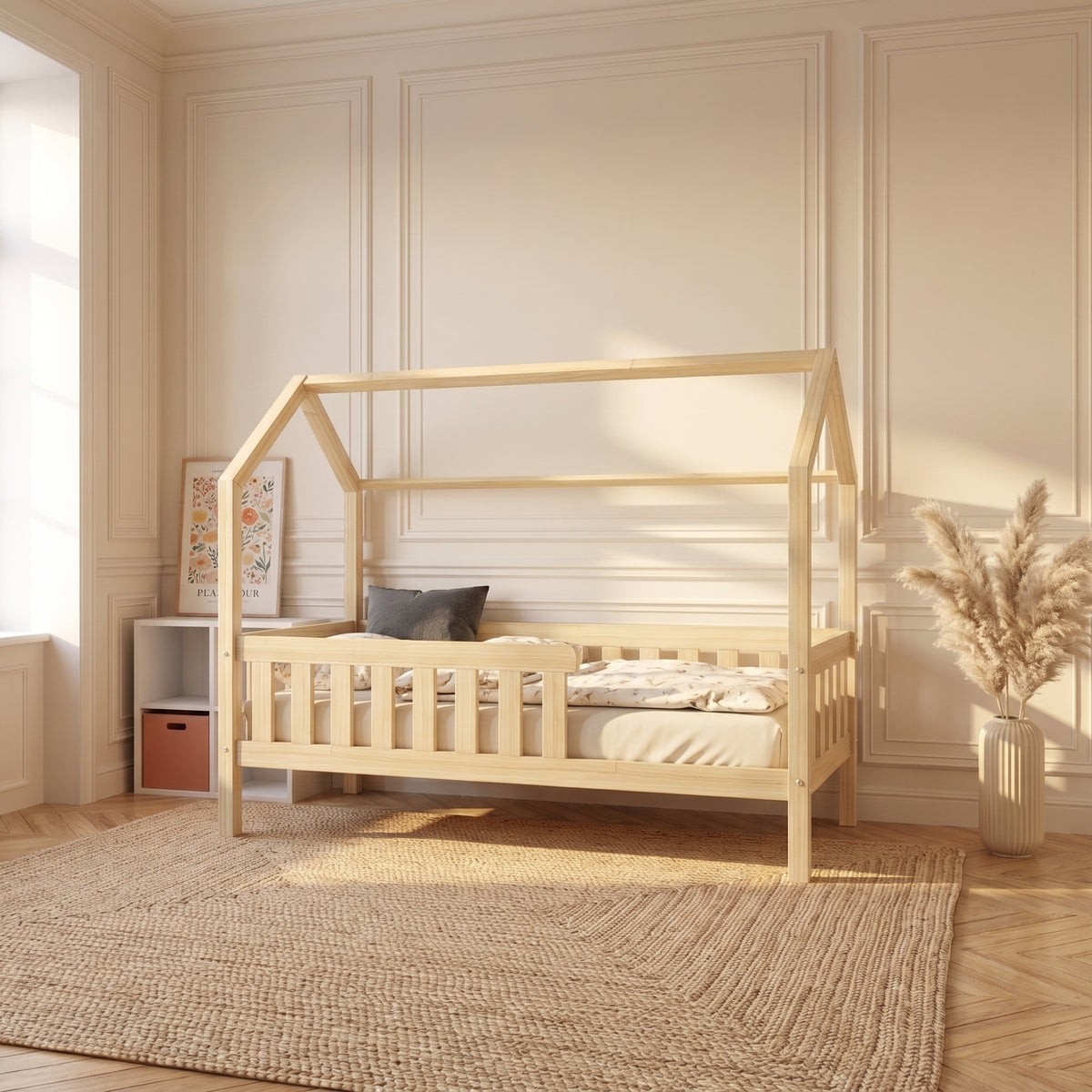 Lit cabane enfant MARCEAU 90x190 cm en pin massif certifié FSC