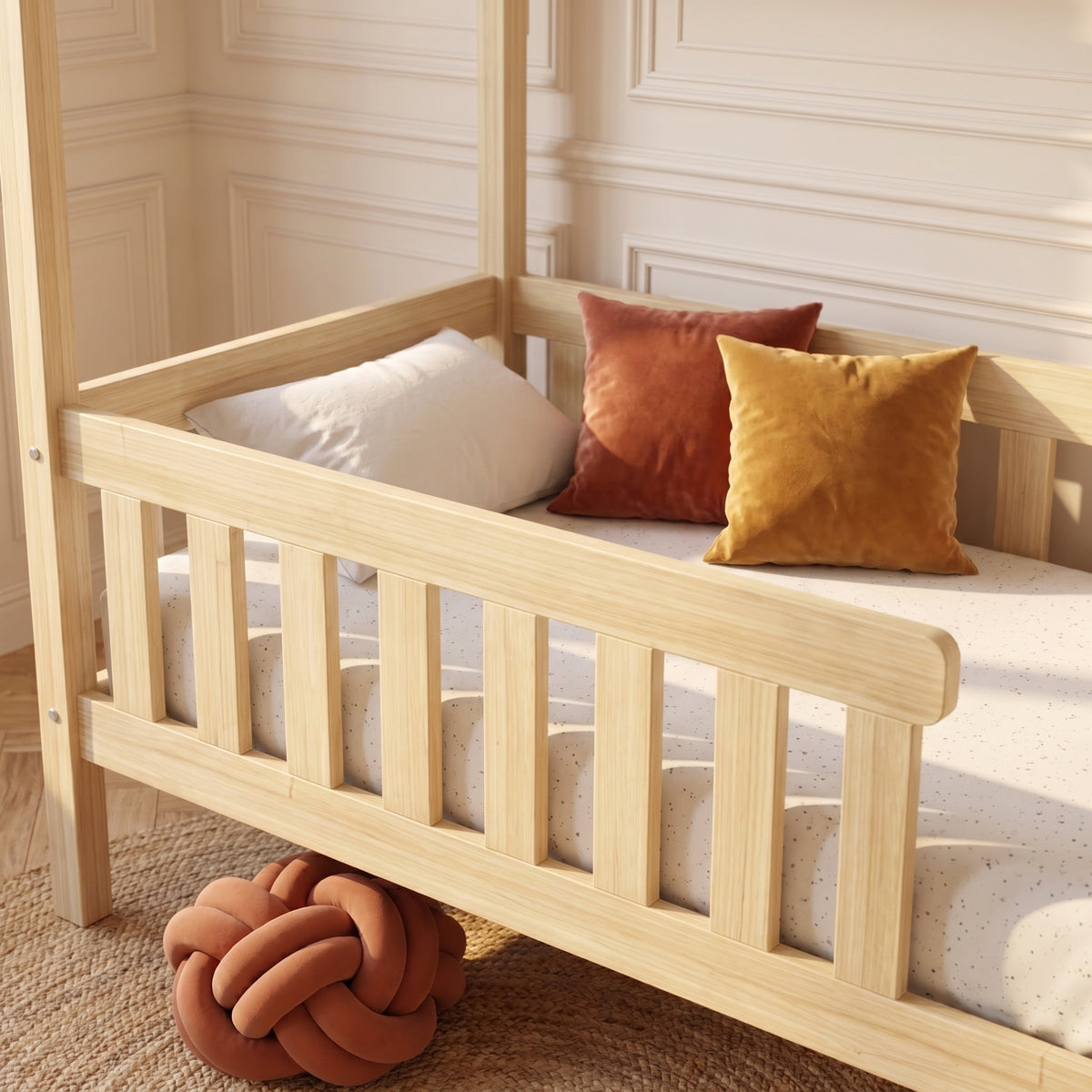 Lit cabane MARCEAU installé dans une chambre d'enfant