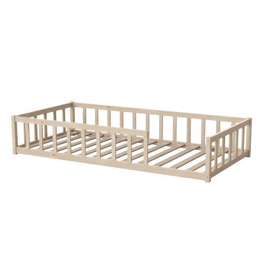 Lit NINO 90x190 - Blanc + Barrière de Sécurité + Sommier Inclus