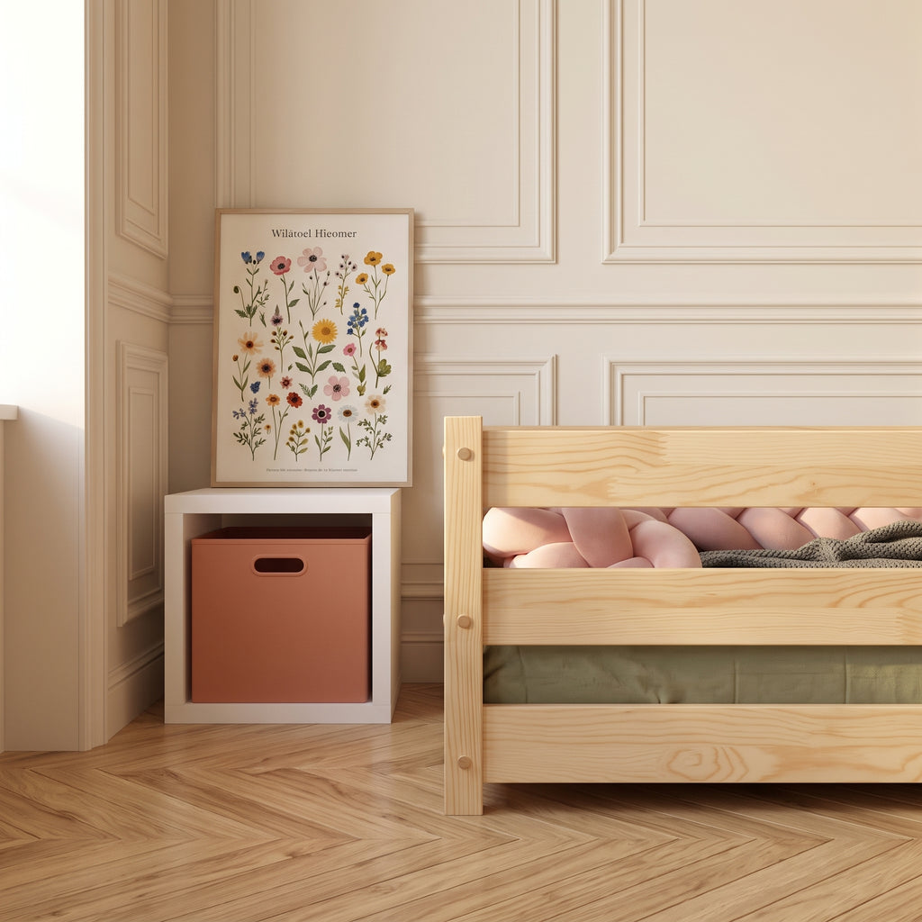 Barrière frontale du lit NOHA, couchage bas et accès ouvert
